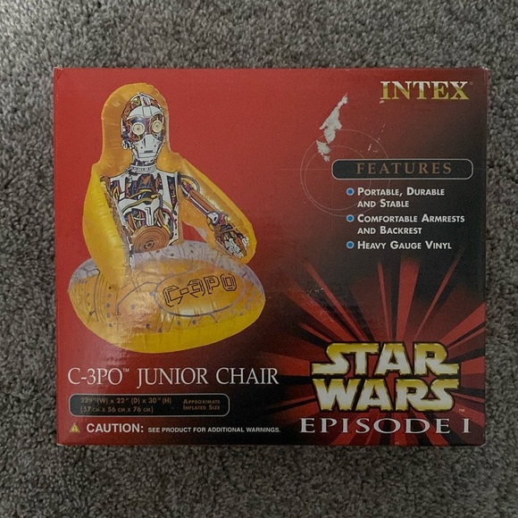 Star Wars Vintage C-3PO Junior Chair by INTEX NIB - Picture 1 of 2